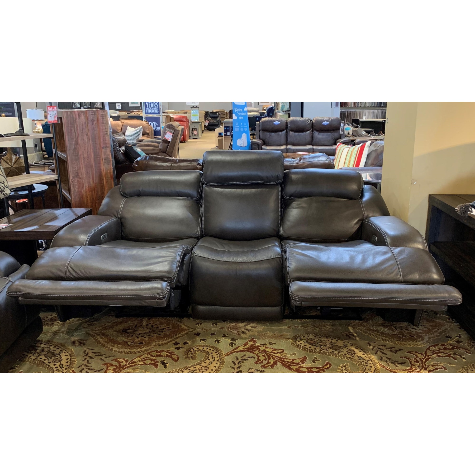 Simon Li Ferrara UM121339 Ferara Reclining Leather Sofa Howell