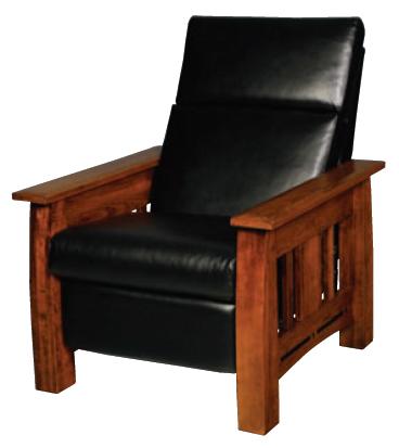 Simply Amish Aspen AJAR LD Mission Recliner with Walnut Inlay