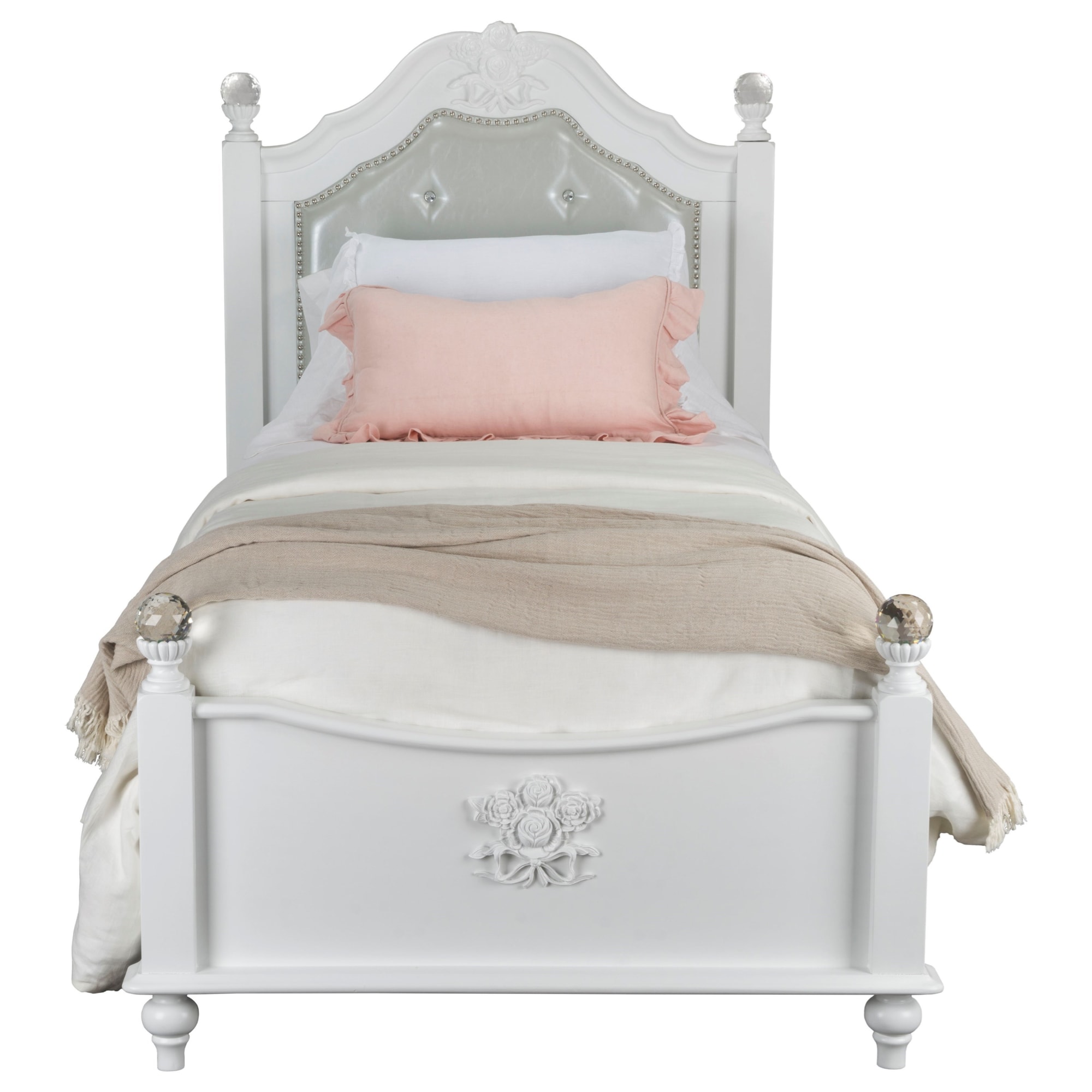 Standard Furniture Olivia 93851+52+53 Twin Poster Bed with Upholstered