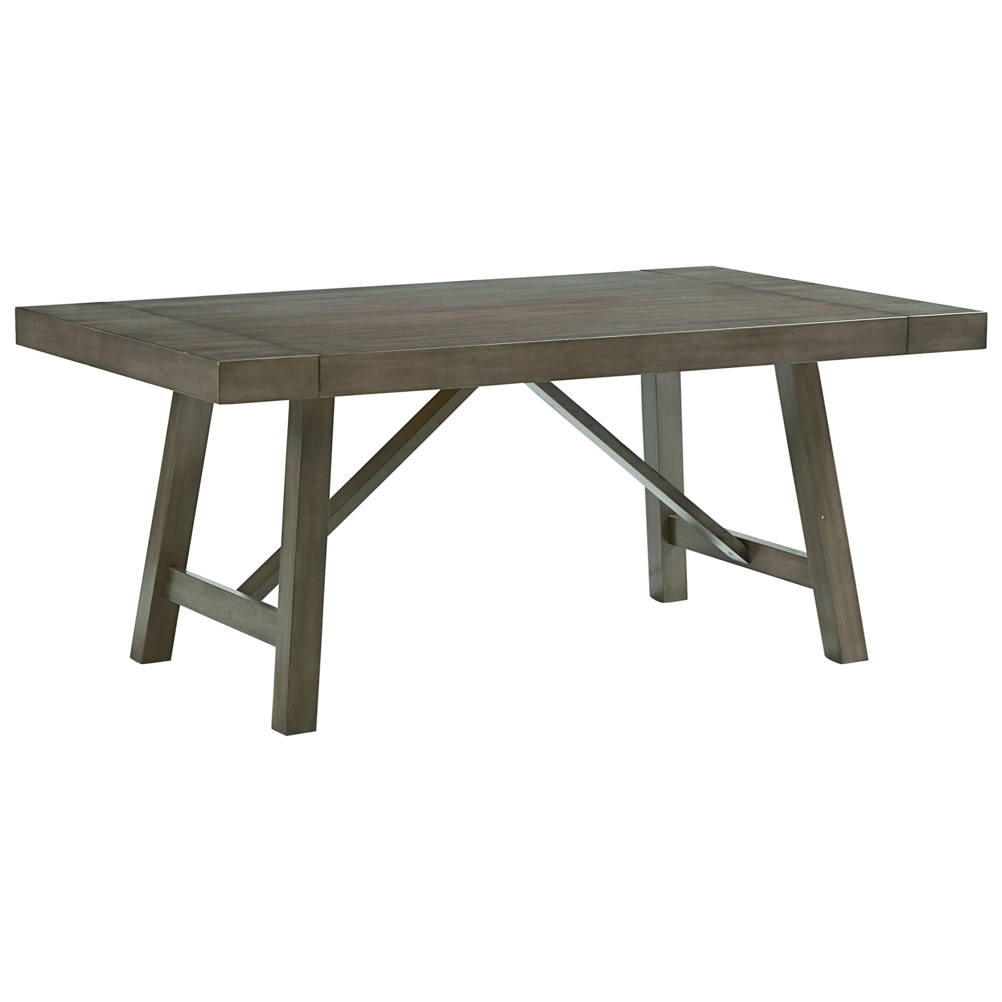 Standard Furniture Omaha Grey 16681 Trestle Dining Room Table with Two