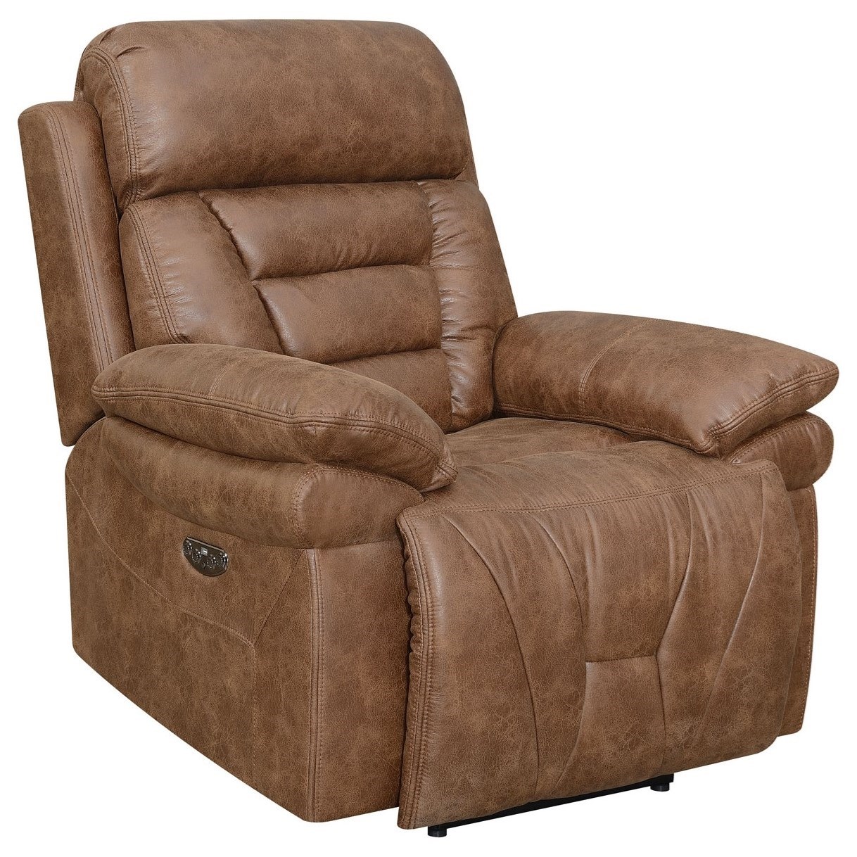 Steve Silver Brock BK900C Casual Lay Flat Power Recliner with Power Headrest and USB Port Van Hill Furniture Recliners