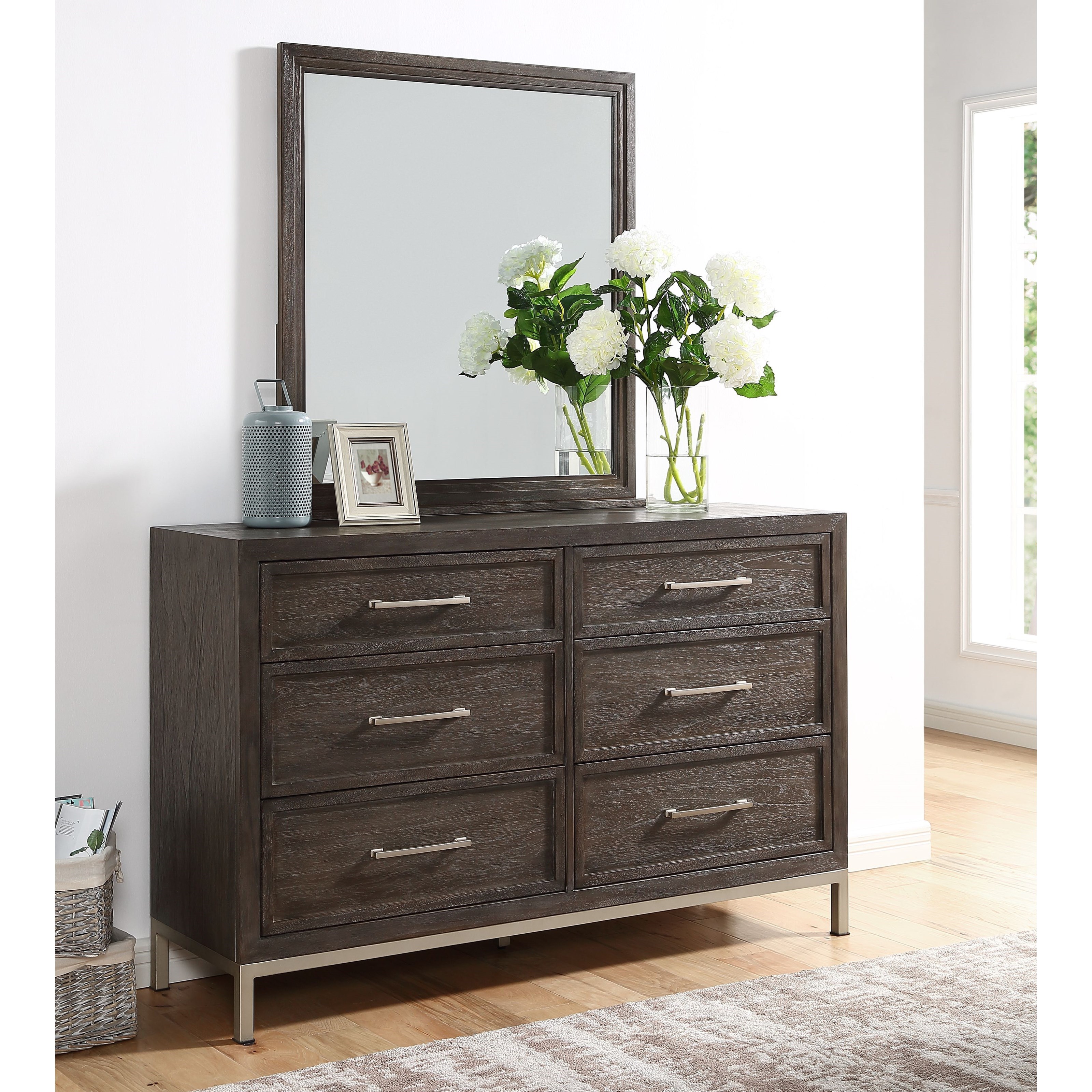 Metallic shop grey dresser