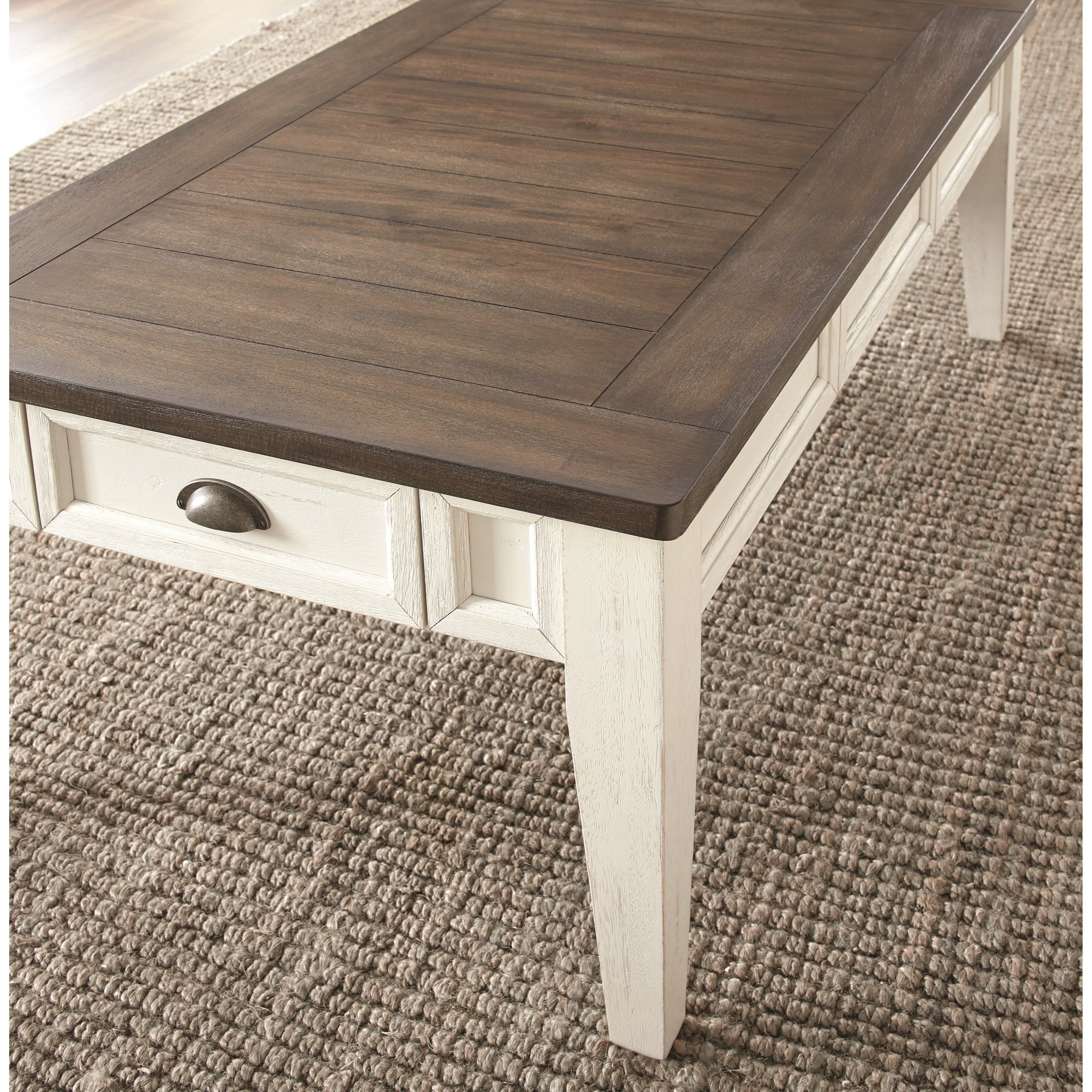 Two tone farmhouse coffee sale table