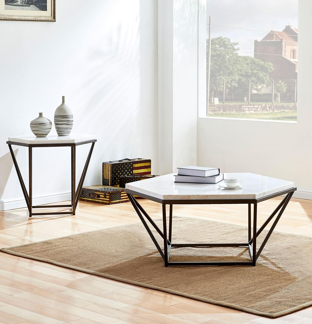 Marble top living room table set sale