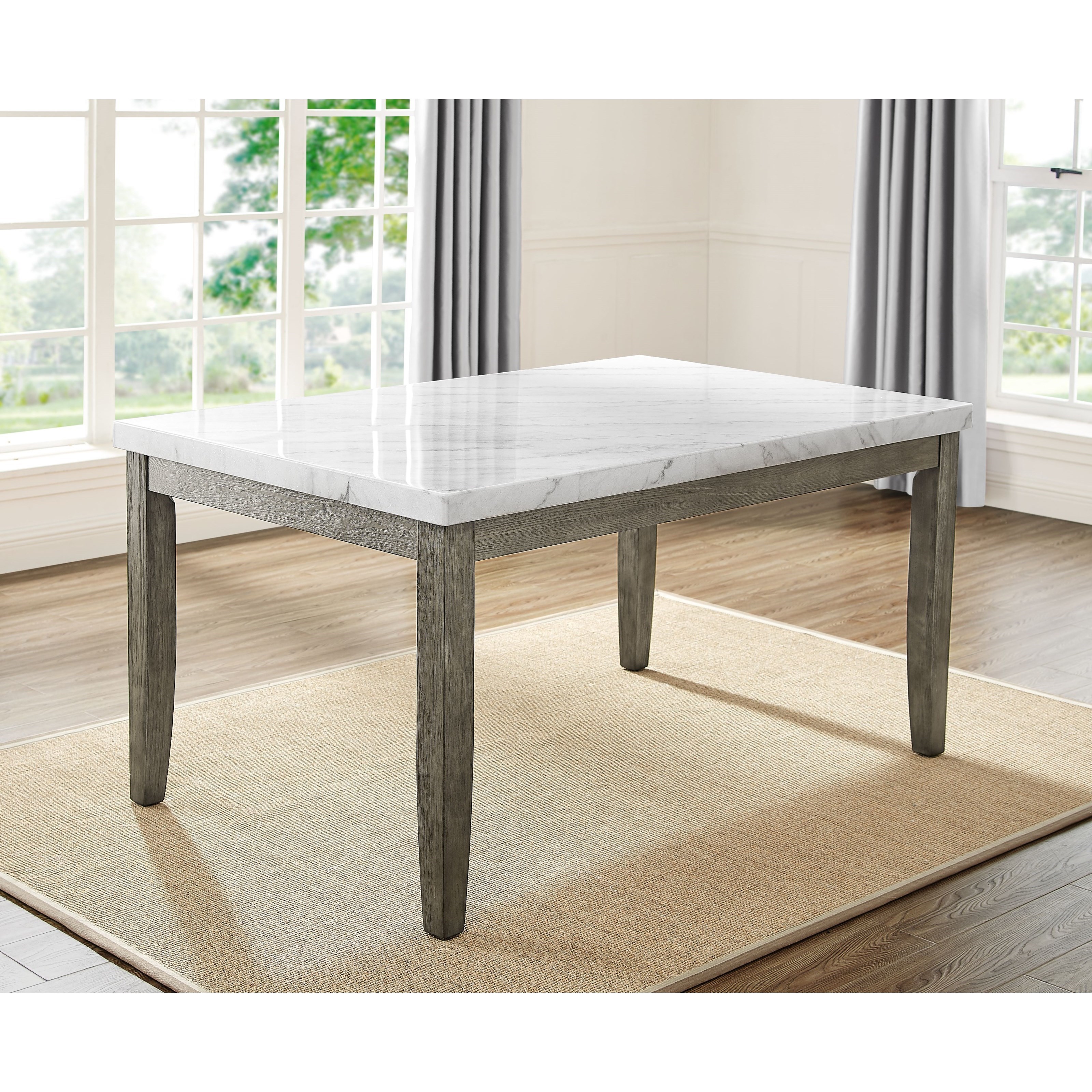 White table outlet with silver legs