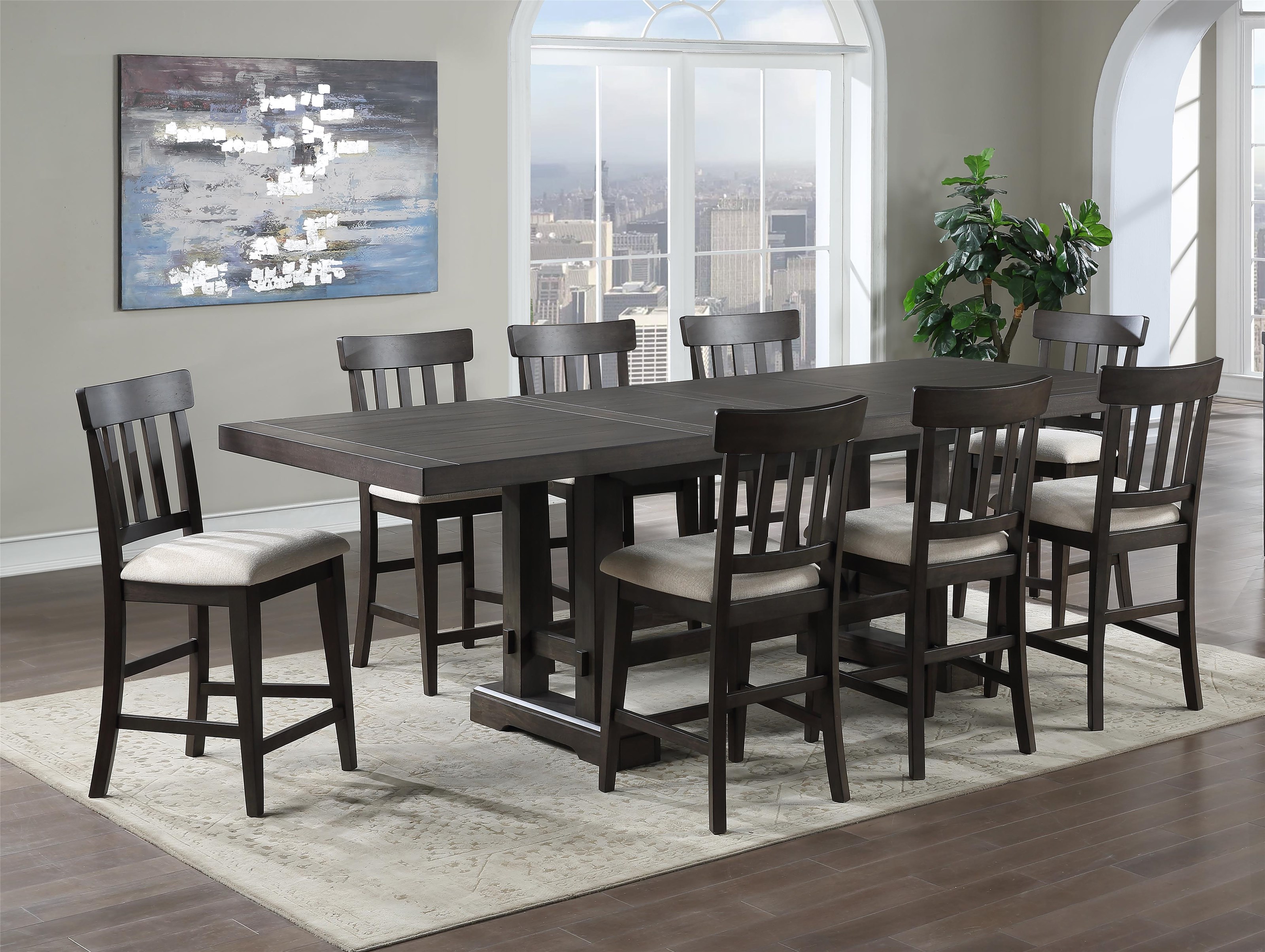 Kenzo 9 piece online dining set size