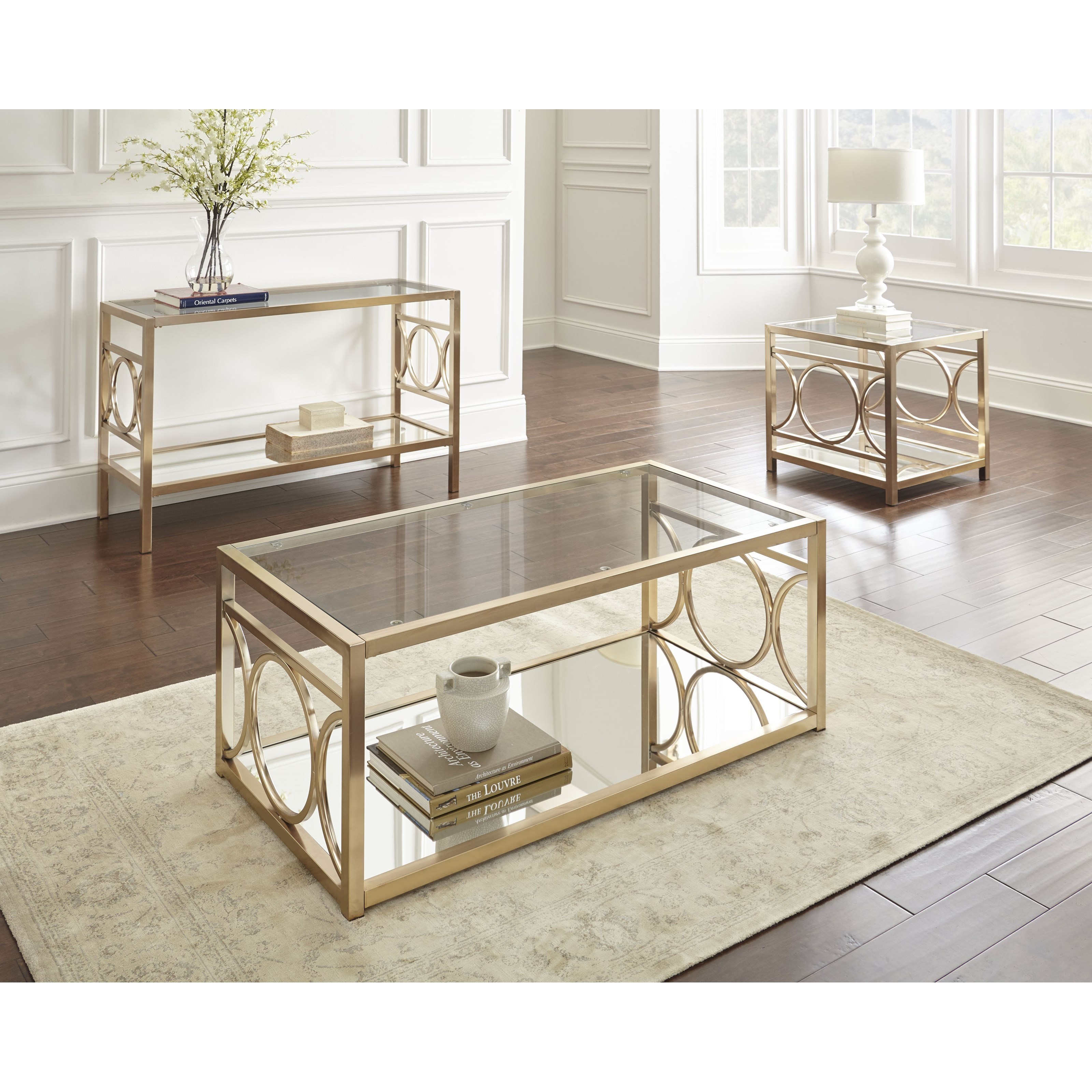 Metal and shop glass sofa table