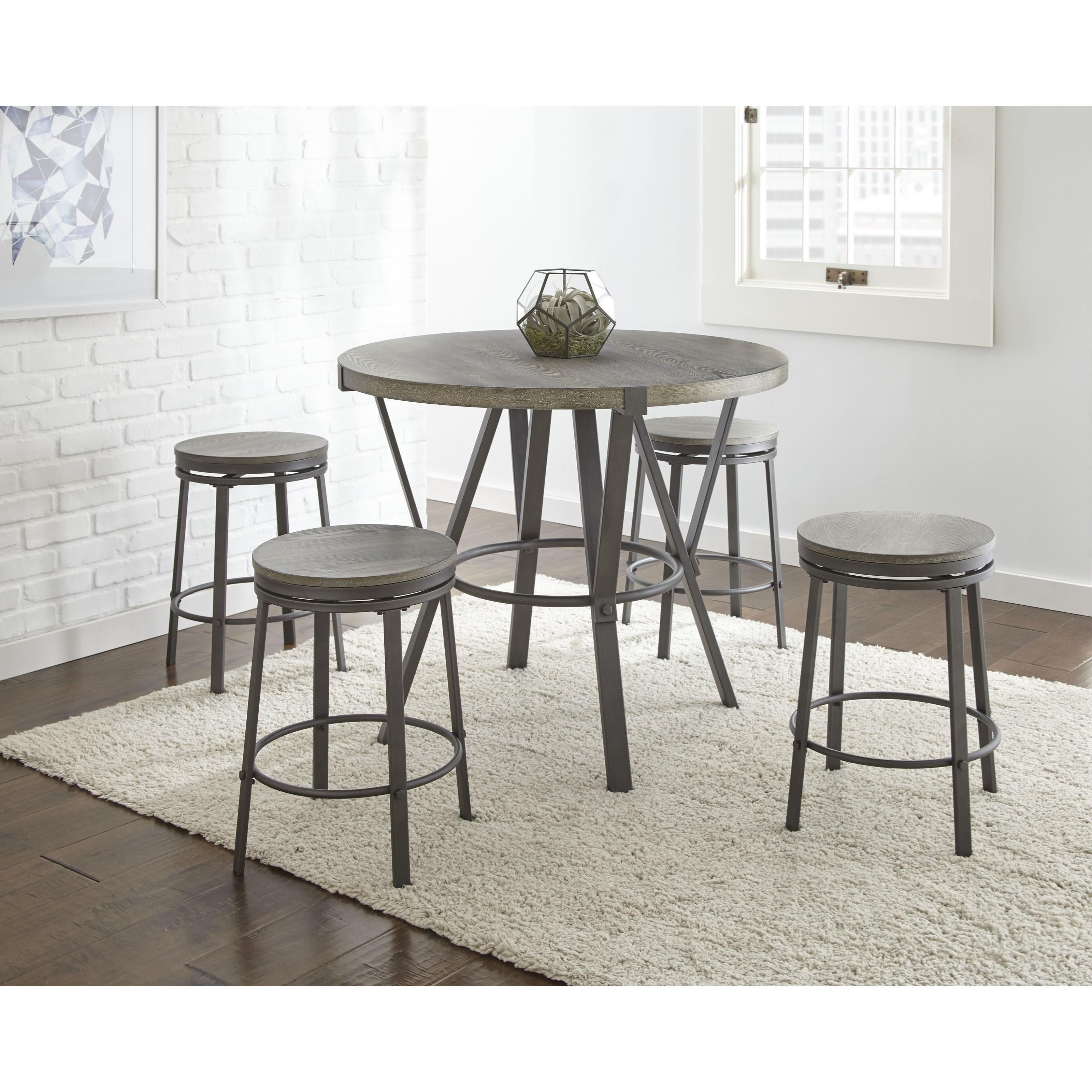 Steve Silver Portland 410242224 Round Counter Table with Metal
