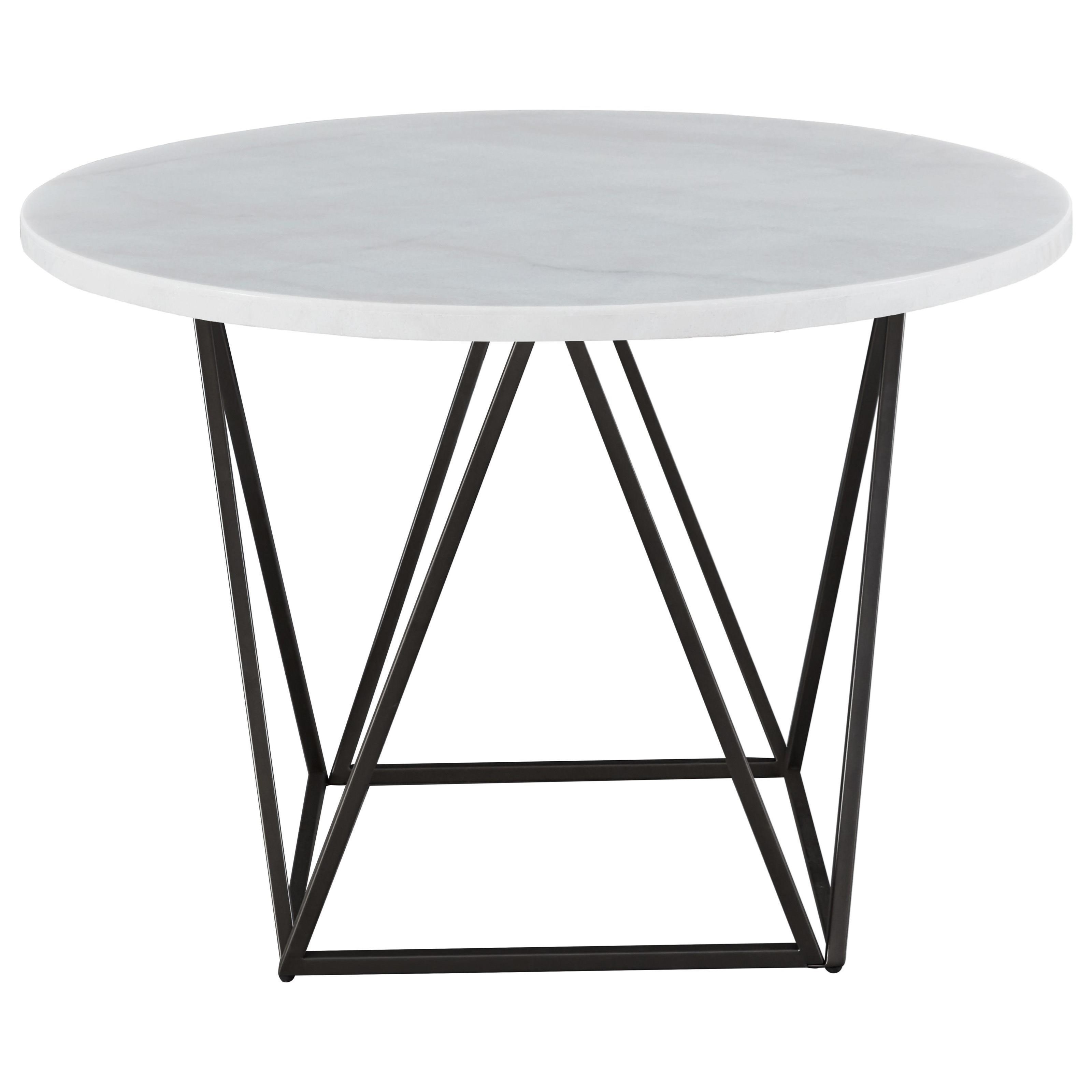 Steve silver ramona white marble top deals round dining table
