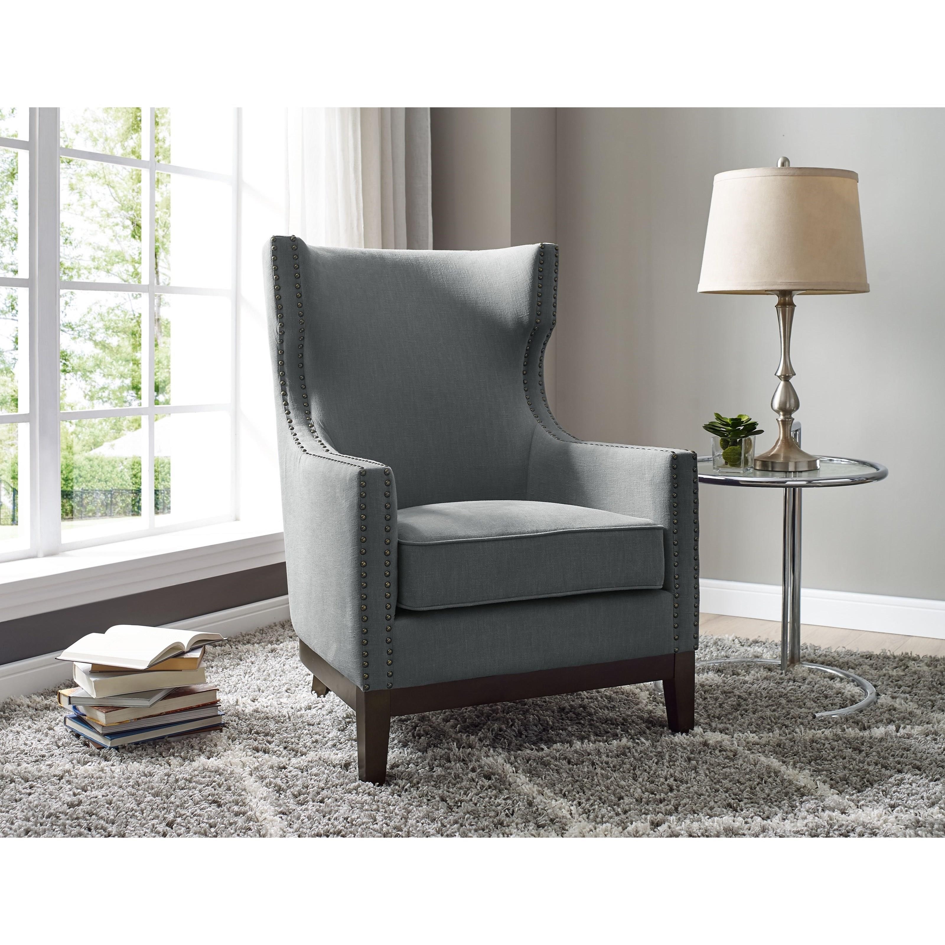 Grey online nailhead chair
