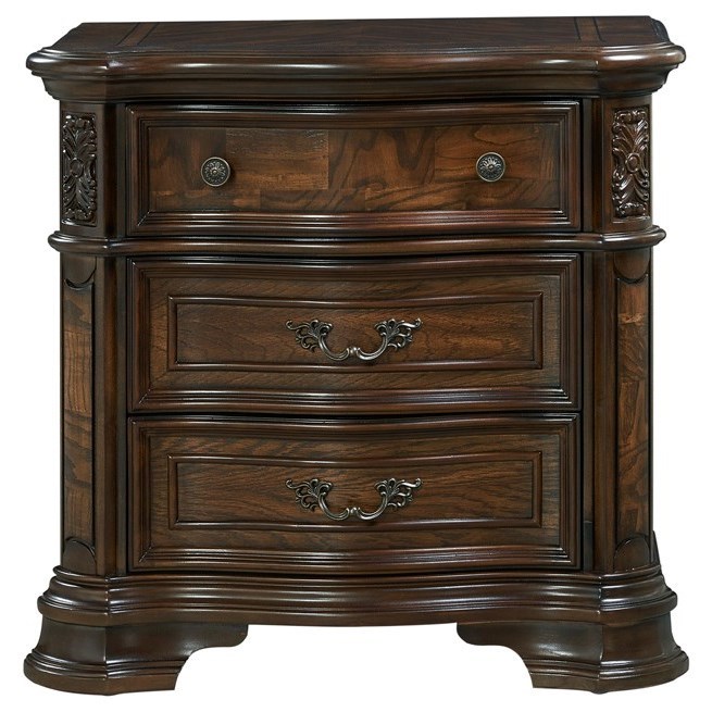 Nightstand with shop built in outlet