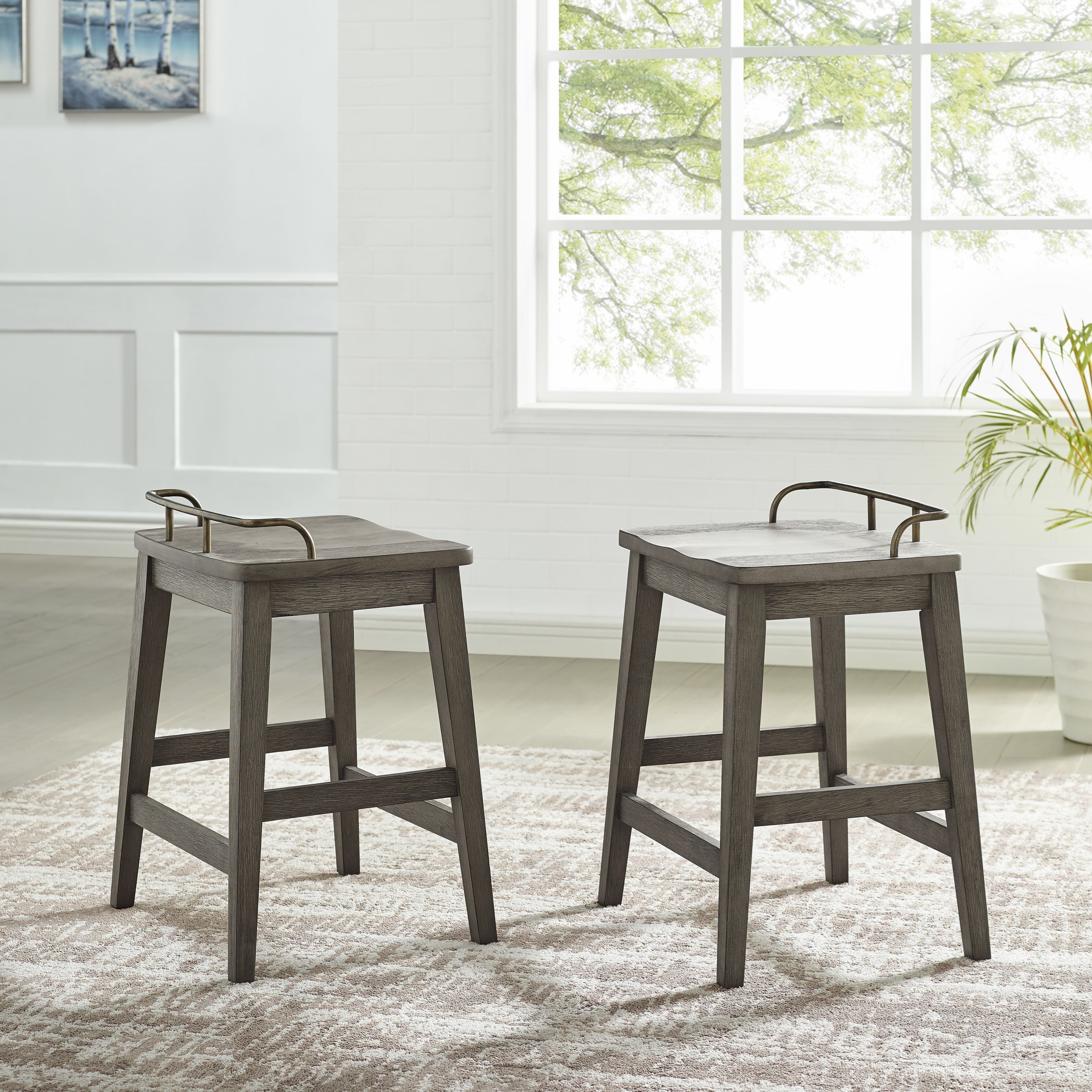 Silver counter sale height bar stools