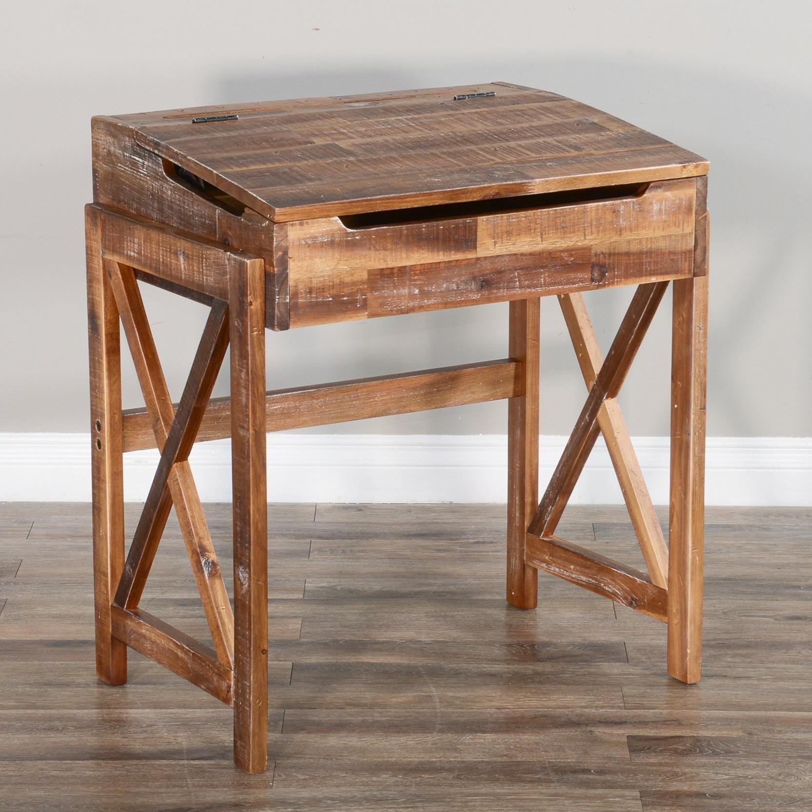Flip top outlet desk with drawers