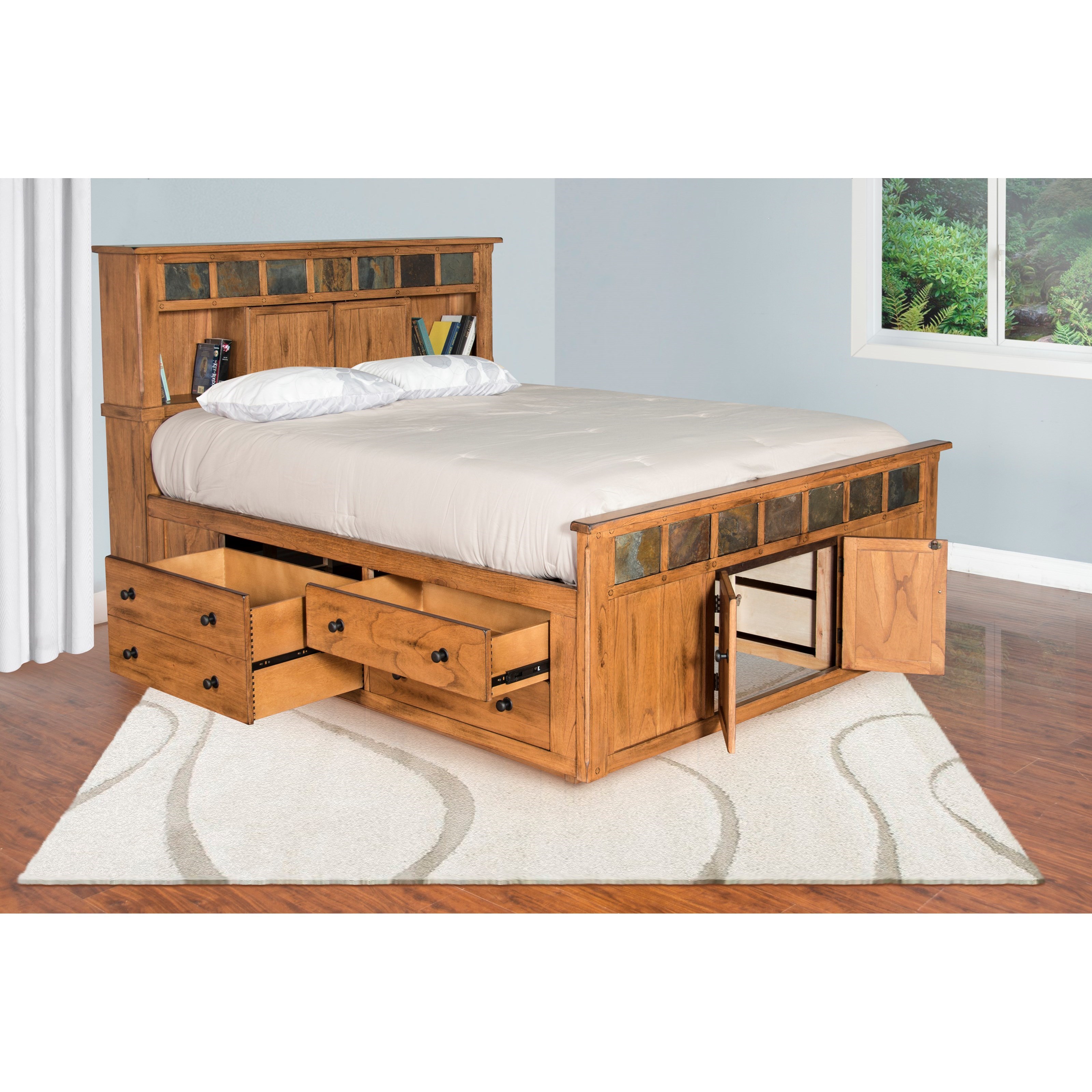 King storage sales bed with headboard