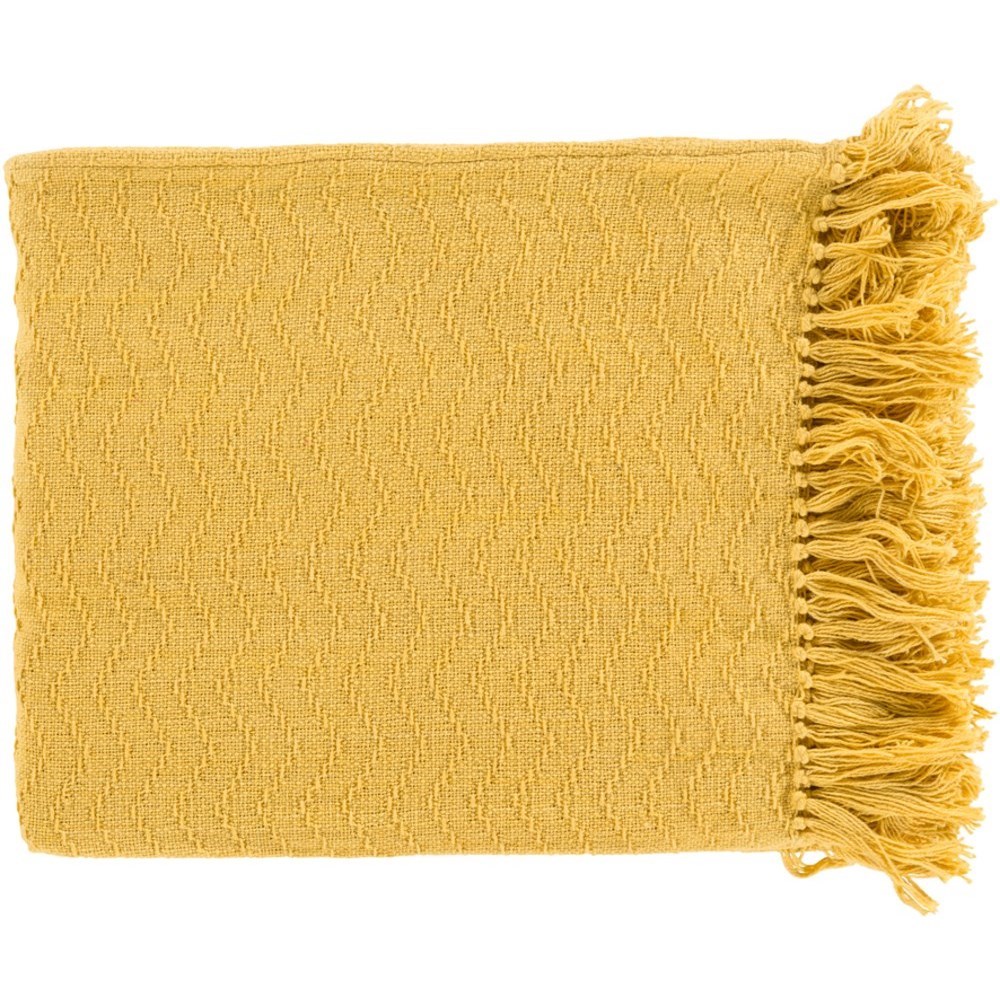 Surya Thelma THM6000 5060 Bright Yellow Throw Blanket Wayside Furniture Mattress Blankets Throws