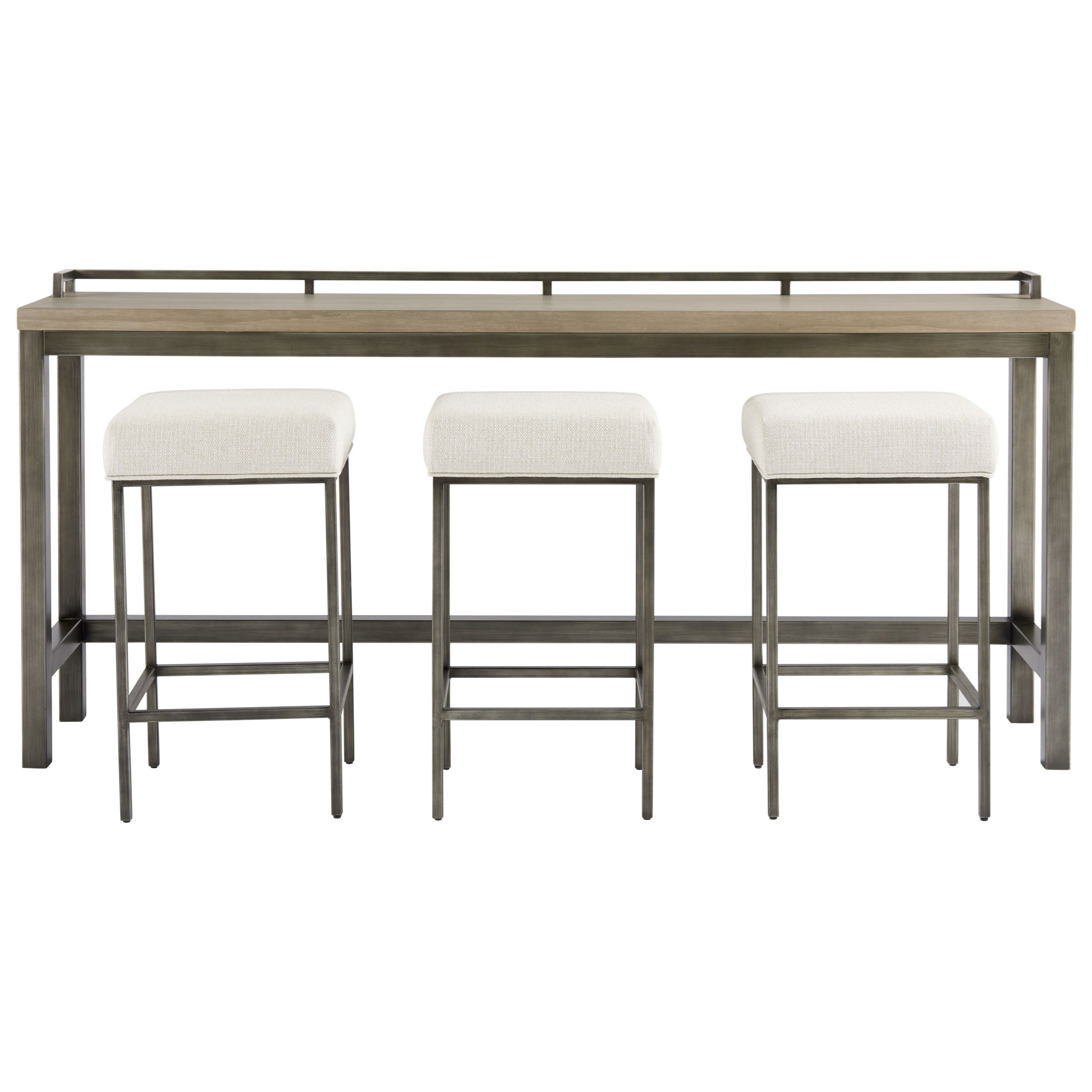 Universal Curated 749803 Transitional Console Table with 3 Stools