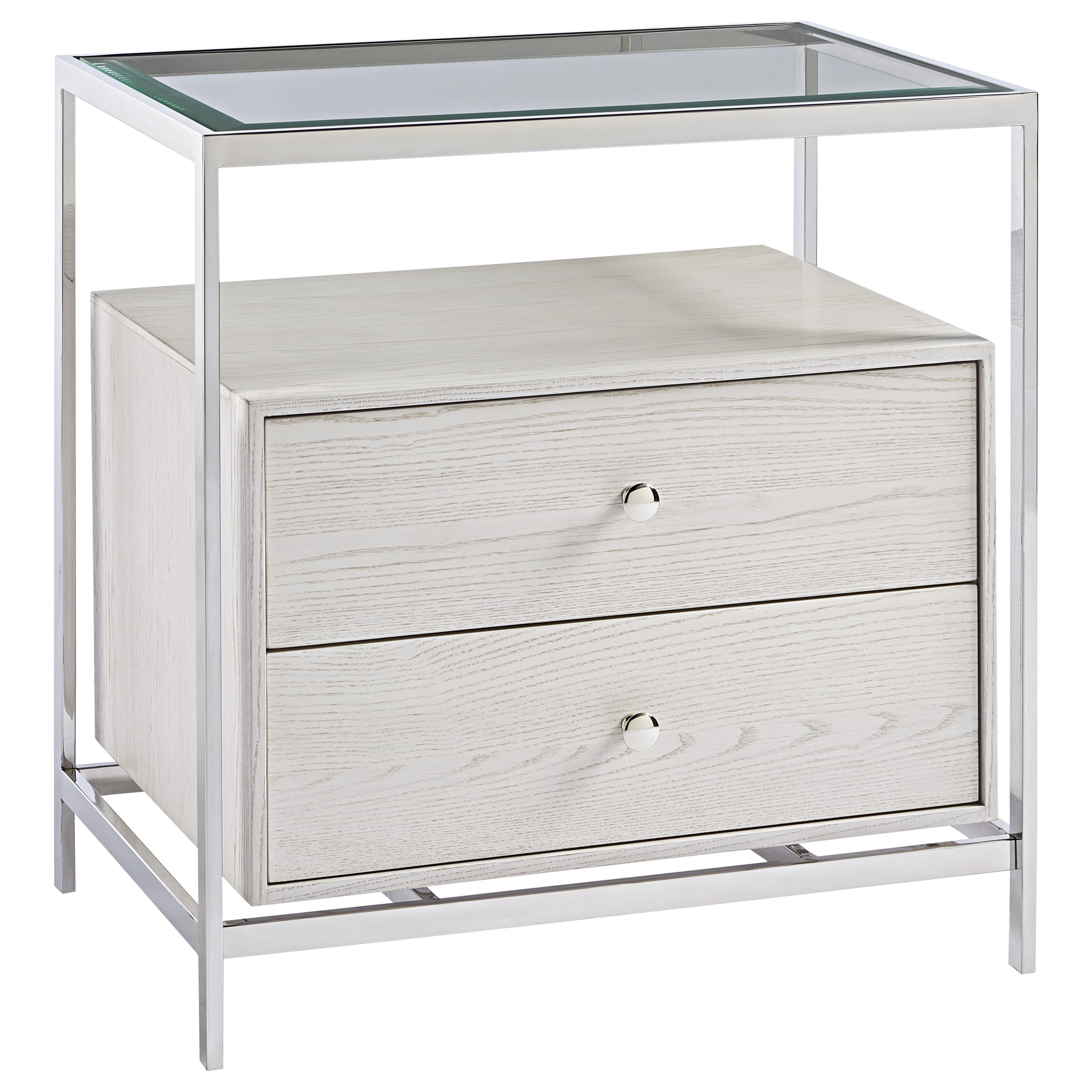 Glass top nightstand with deals drawer