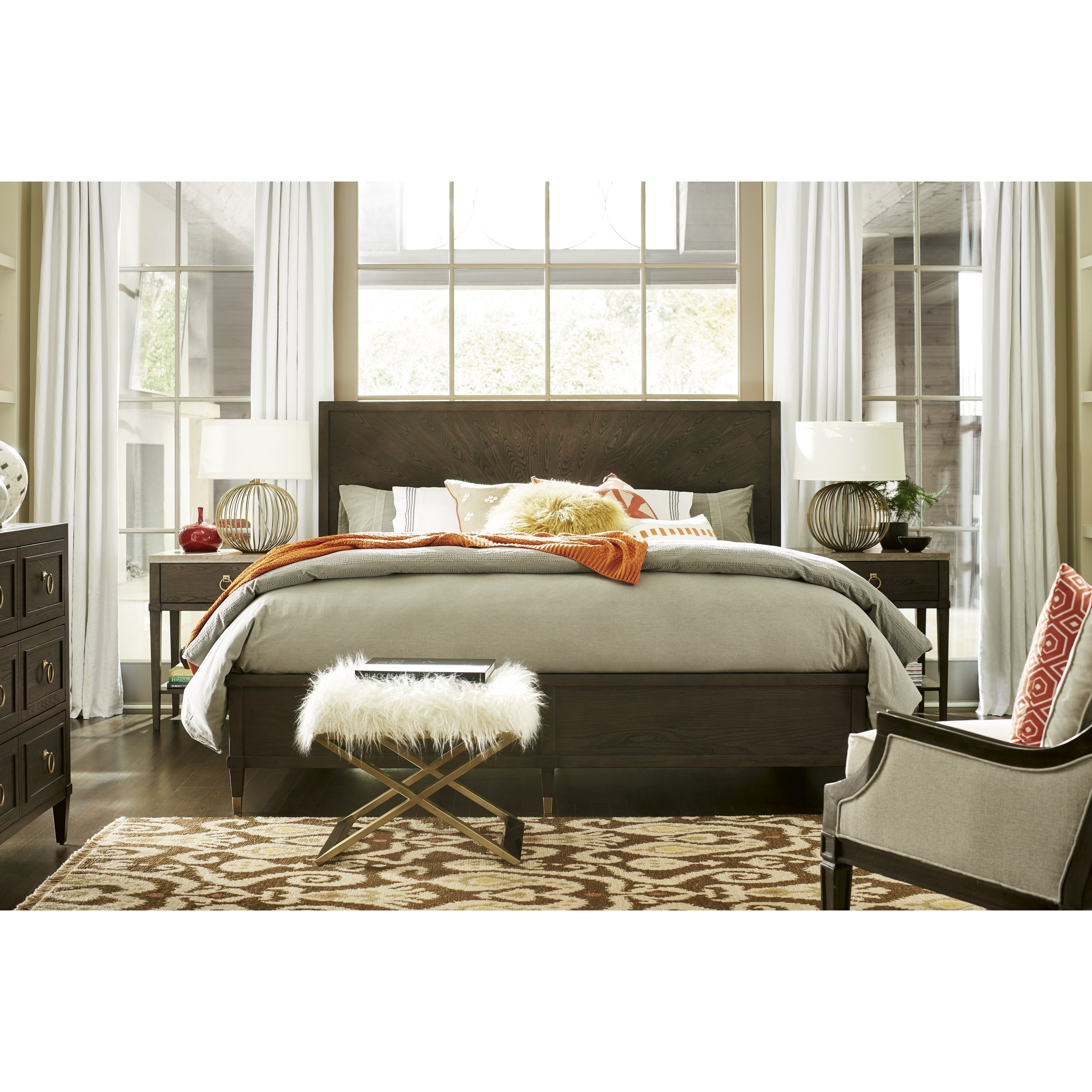 Universal Soliloquy 788350 1 Drawer Night Table with Stone Top