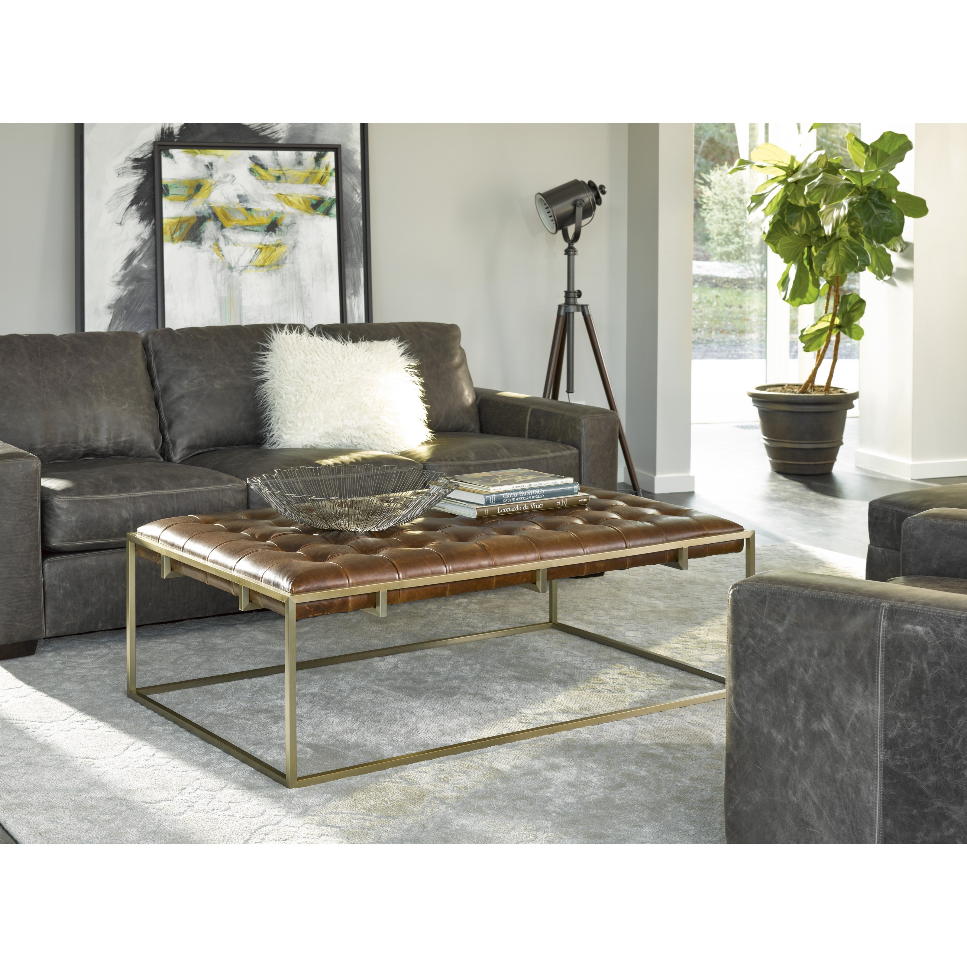 Brunswick top cocktail ottoman