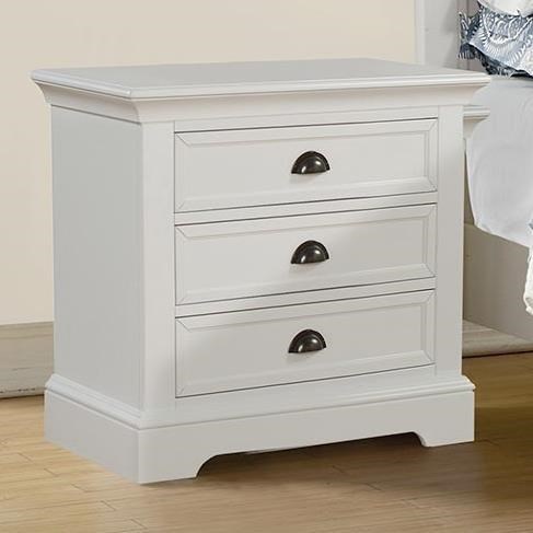White three drawer nightstand discount