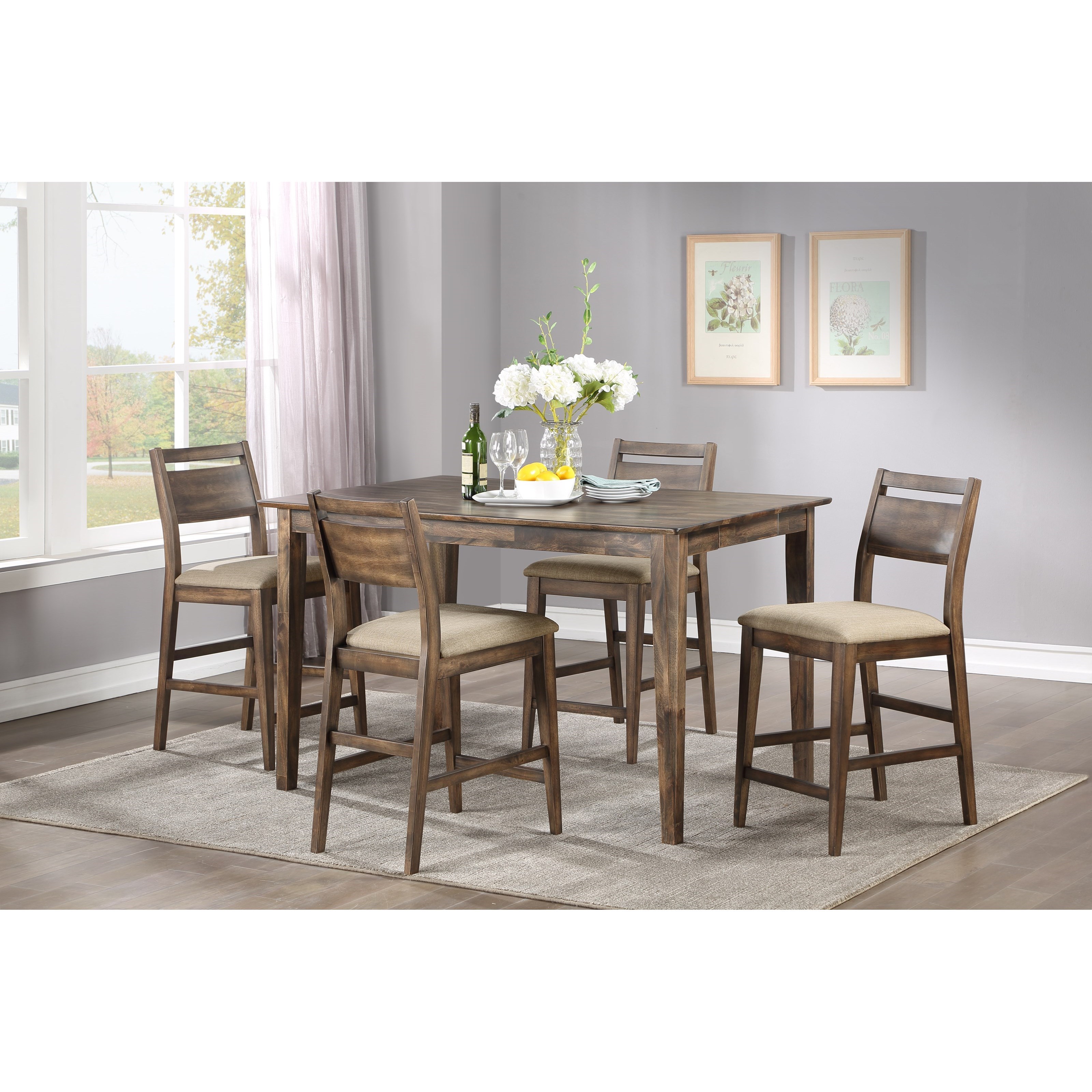 Winners Only Zoey DZT145024 Rustic Counter Height Cushion Barstool